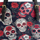 Gothistar Midnight Calavera Leather Tote Bag