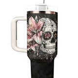 Gothistar Lilies & Bones Personalized Tumbler