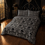 Gothistar All Season Quilt 3-Piece Set Victorian Skull Ornate