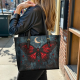 Gothistar Crimson Eclipse Leather Tote Bag