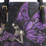 Gothistar Mourning Wings Leather Tote Bag