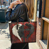 Gothistar Wings Of Fate Leather Tote Bag