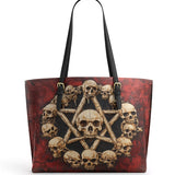 Gothistar Pentaskull Leather Tote Bag