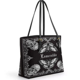 Gothistar Shadowlace Bloom Personalized Leather Tote Bag