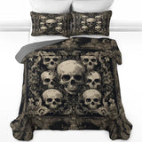 Gothistar All Season Quilt 3-Piece Set Gothic Skull Majesty
