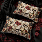 Gothistar All Season Quilt 3-Piece Set Elegant Skull Roses