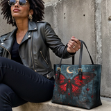 Gothistar Crimson Eclipse Leather Tote Bag