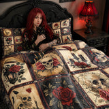 Gothistar All Season Quilt 3-Piece Set Victorian Skull