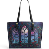 Gothistar Cathedral Of Midnight Leather Tote Bag