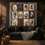 Gothistar Victorian Skull Woven Tapestry Blanket