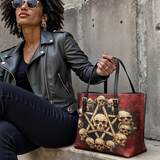 Gothistar Pentaskull Leather Tote Bag