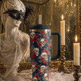 Gothistar Vintage Skull Rose Tumbler