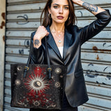 Gothistar Sanctum Of Stars  Leather Tote Bag