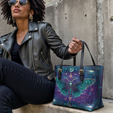 Gothistar Nightshade Moth Leather Tote Bag