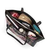 Gothistar Floraskull Noir Leather Tote Bag