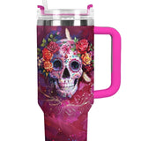 Gothistar Crimson Sugar Skull Tumbler