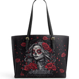Gothistar  La Rosa Oscura Leather Tote Bag