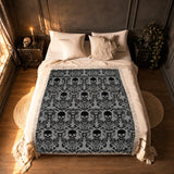 Gothistar Victorian Skull Ornate Woven Tapestry Blanket