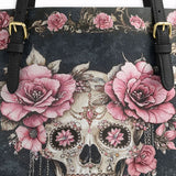 Gothistar Floraskull Noir Leather Tote Bag
