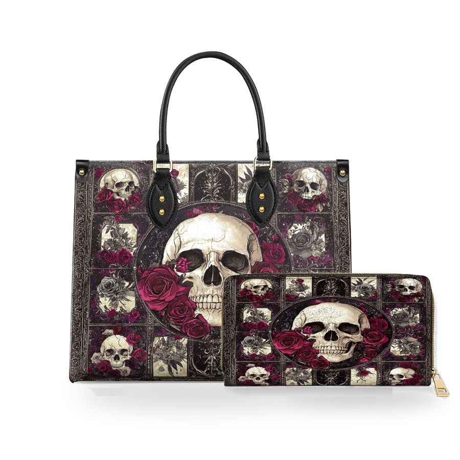 Skull Reverie leather bag and wallet bundle