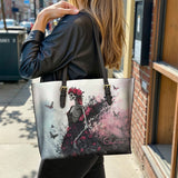 Gothistar Veil Of Grace Personalized Leather Tote Bag