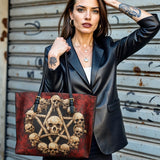 Gothistar Pentaskull Leather Tote Bag