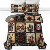 Gothistar All Season Quilt 3-Piece Set Victorian Skull