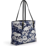 Gothistar Edgy Skull & Roses Leather Tote Bag