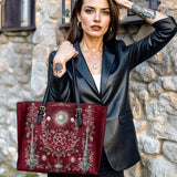 Gothistar Pentacle Bloom Leather Tote Bag