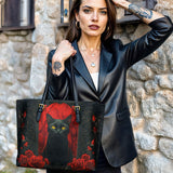 Gothistar Crimson Gaze Leather Tote Bag