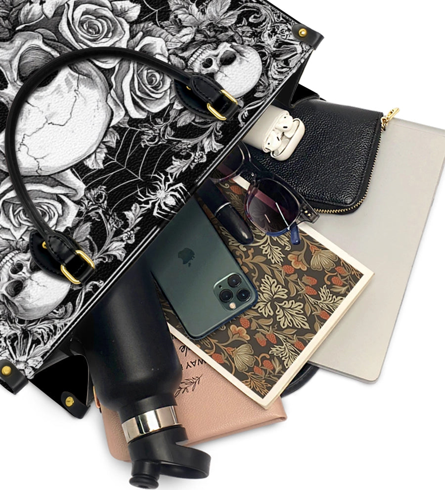 Gothistar Gothic Skullveil Roses Leather Bag