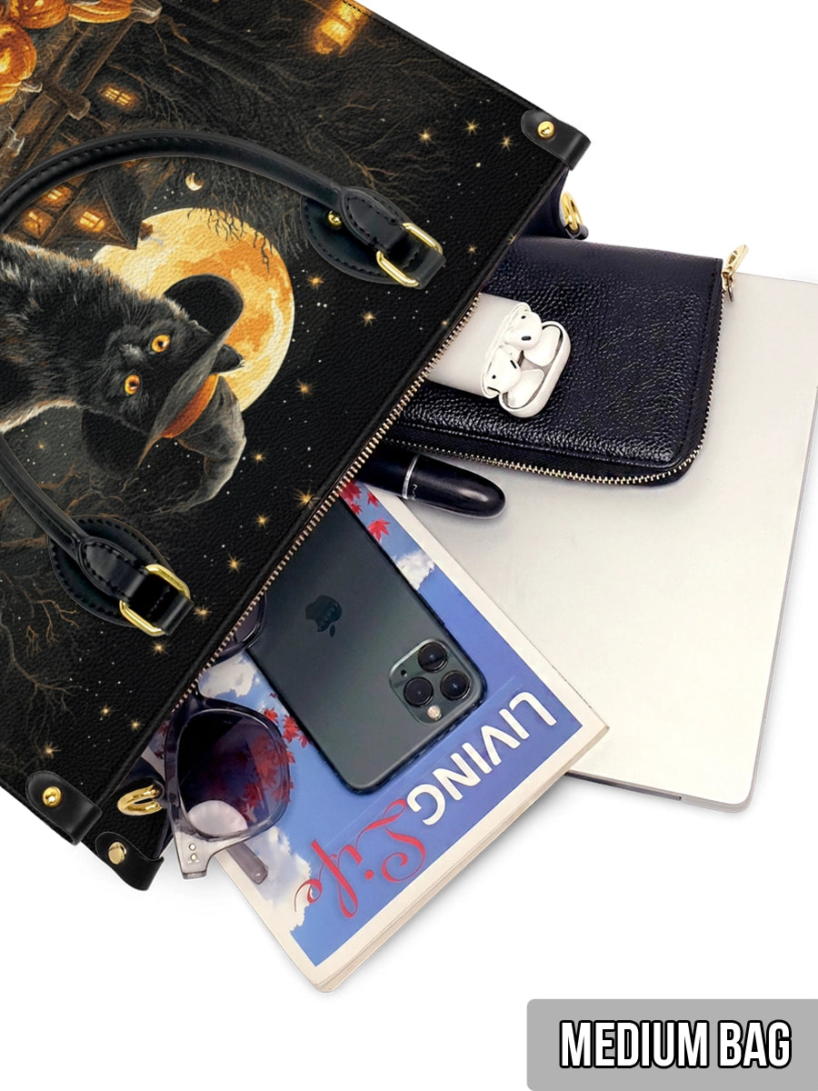 Gothistar Spooky Cat Leather Bag