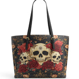 Gothistar Floralis Mortem Leather Tote Bag