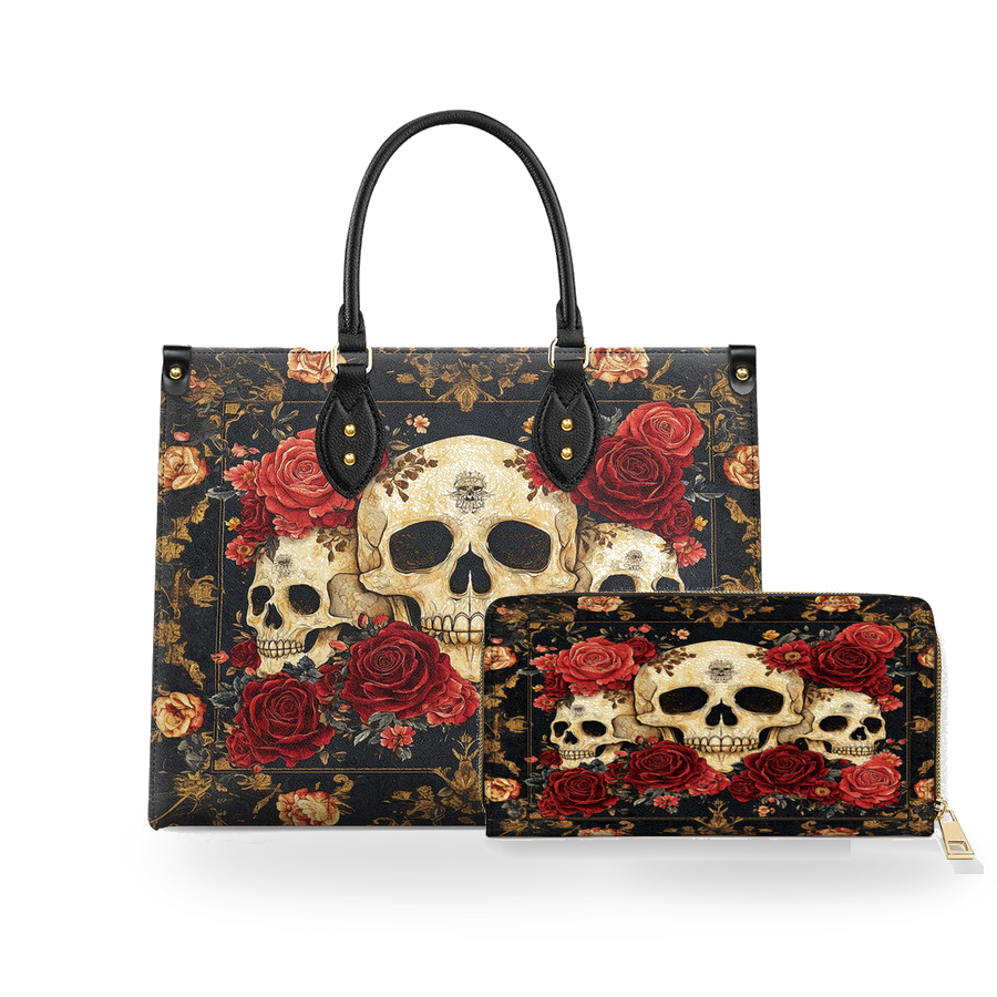 Floralis Mortem leather bag and wallet bundle