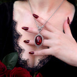 Gothistar Crimson Relic Pendant Necklace - Model