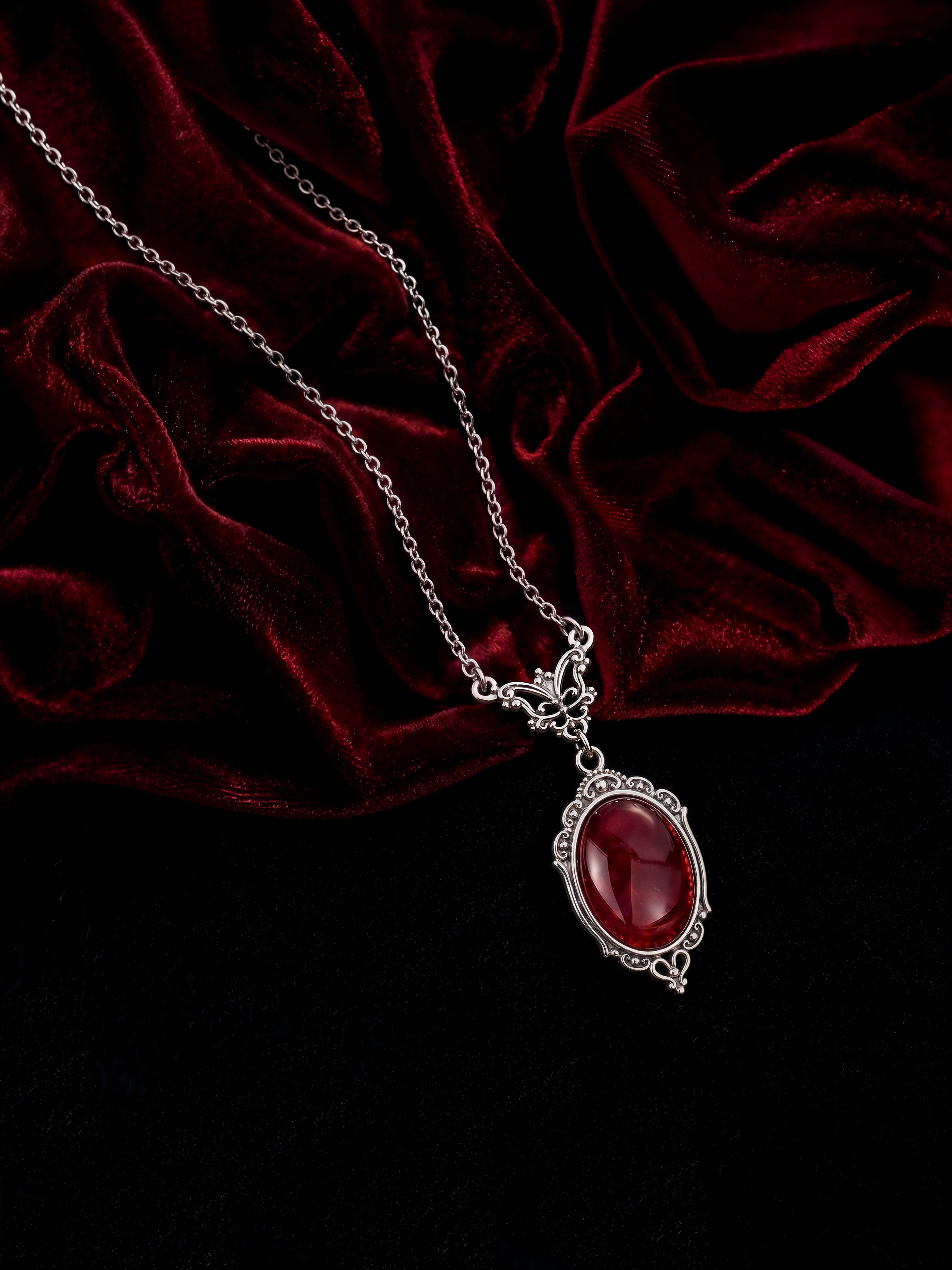 Gothistar Crimson Relic Pendant Necklace - Lifestyle