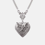 Gothistar Gothic Heart Bat Pendant Necklace - Product