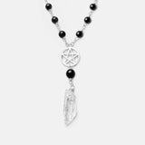 Gothistar Crystal Pentacle Beaded Necklace - Product