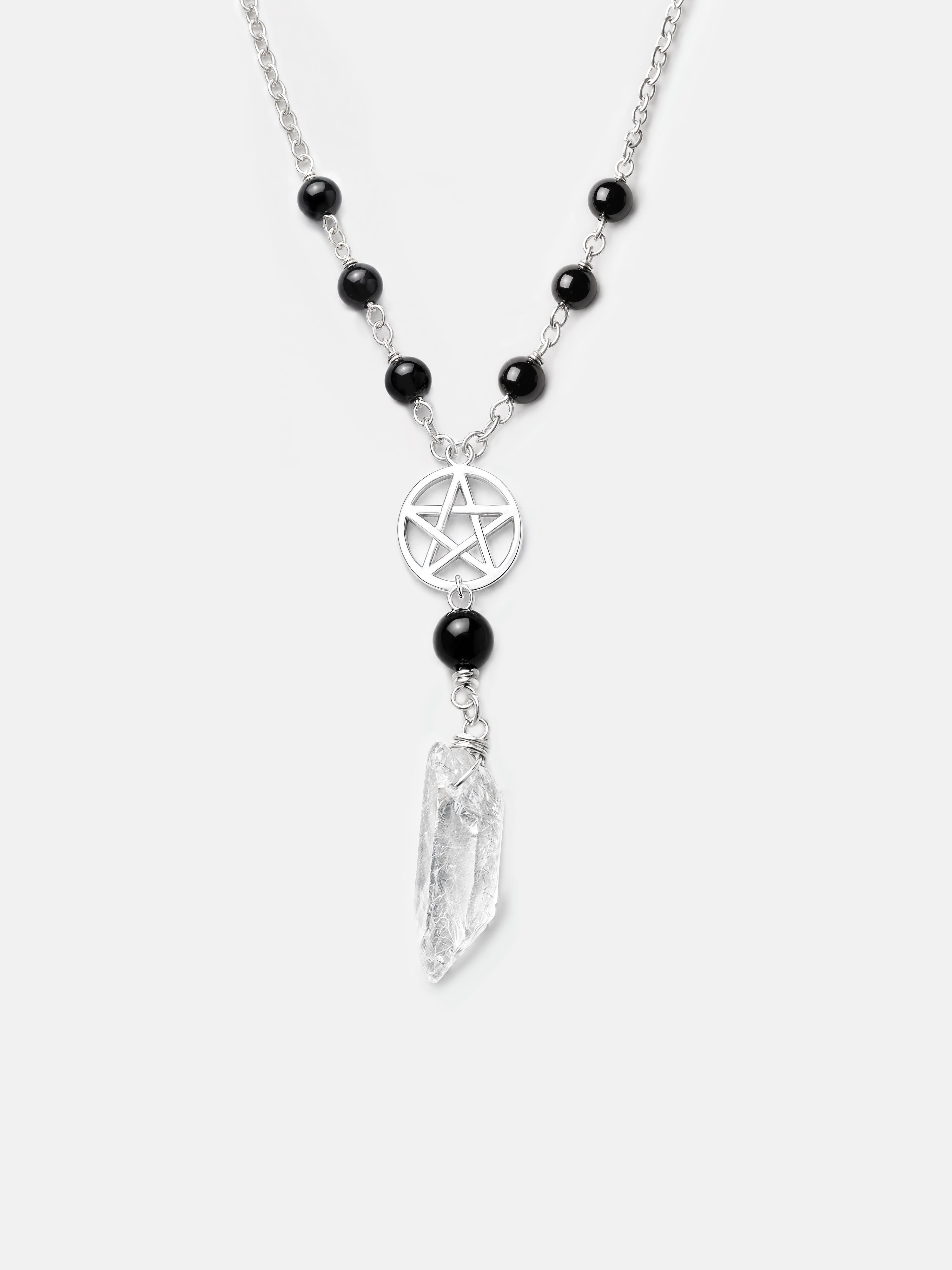 Gothistar Crystal Pentacle Beaded Necklace - Product