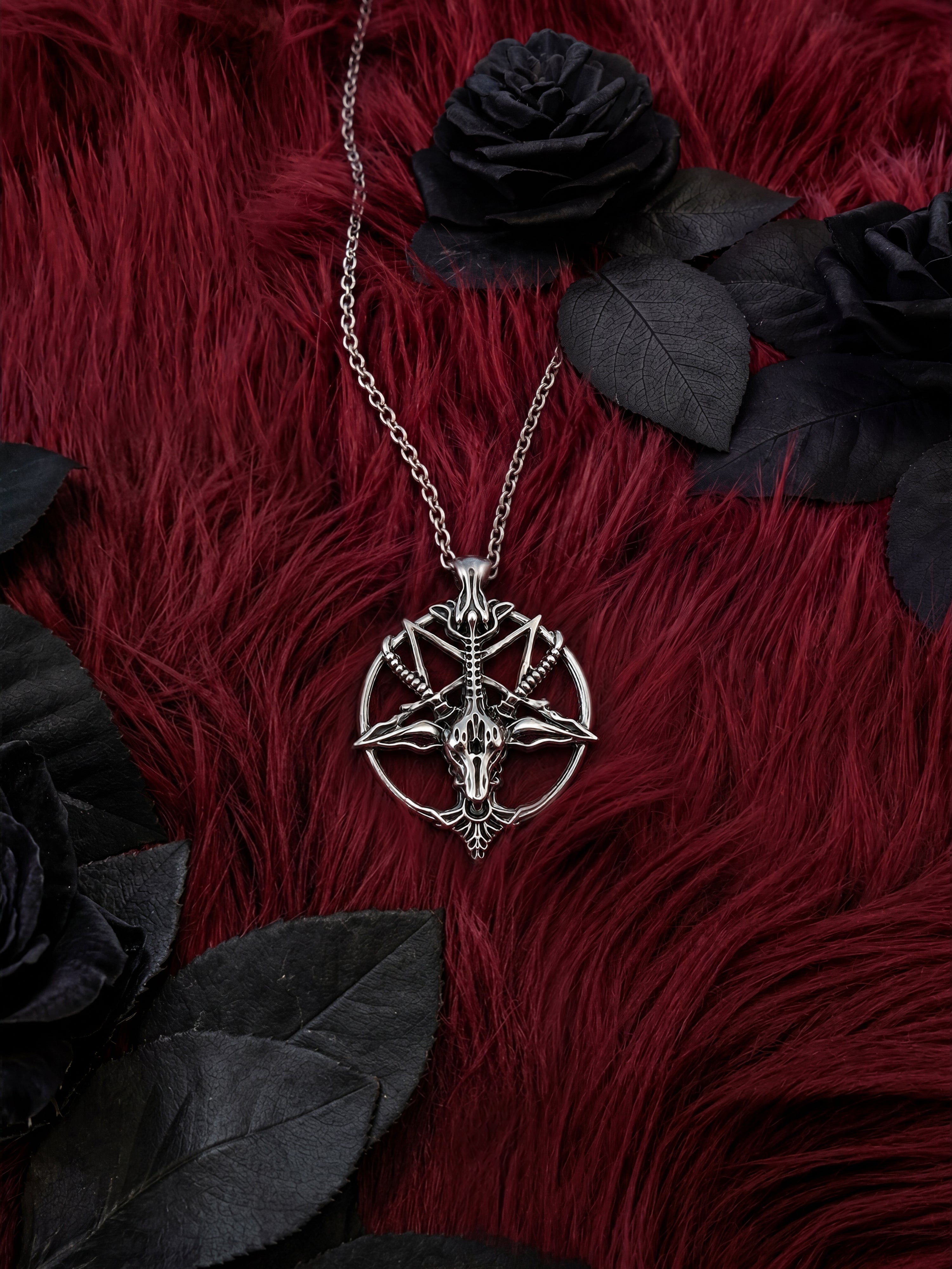 Gothistar Skull Pentagram Gothic Necklace - Lifestyle