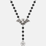 Gothistar Bat Pentacle Rosary Necklace - Product