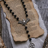 Gothistar Bat Pentacle Rosary Necklace - Lifestyle