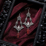 Gothistar Bat Coffin Cross Drop Earrings - Lifestyle