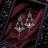Gothistar Bat Coffin Cross Drop Earrings - Lifestyle