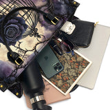 Gothic Caged Bloom Leather Bag