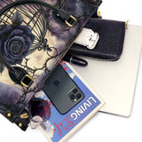 Gothic Caged Bloom Leather Bag