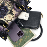 Gothic Caged Bloom Leather Bag