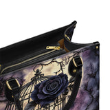 Gothic Caged Bloom Leather Bag