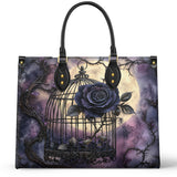 Gothic Caged Bloom Leather Bag