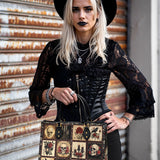 Gothistar Victorian Skull Leather Bag